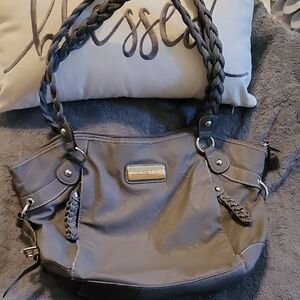 Rosetti Gray Faux Leather Tote Bag